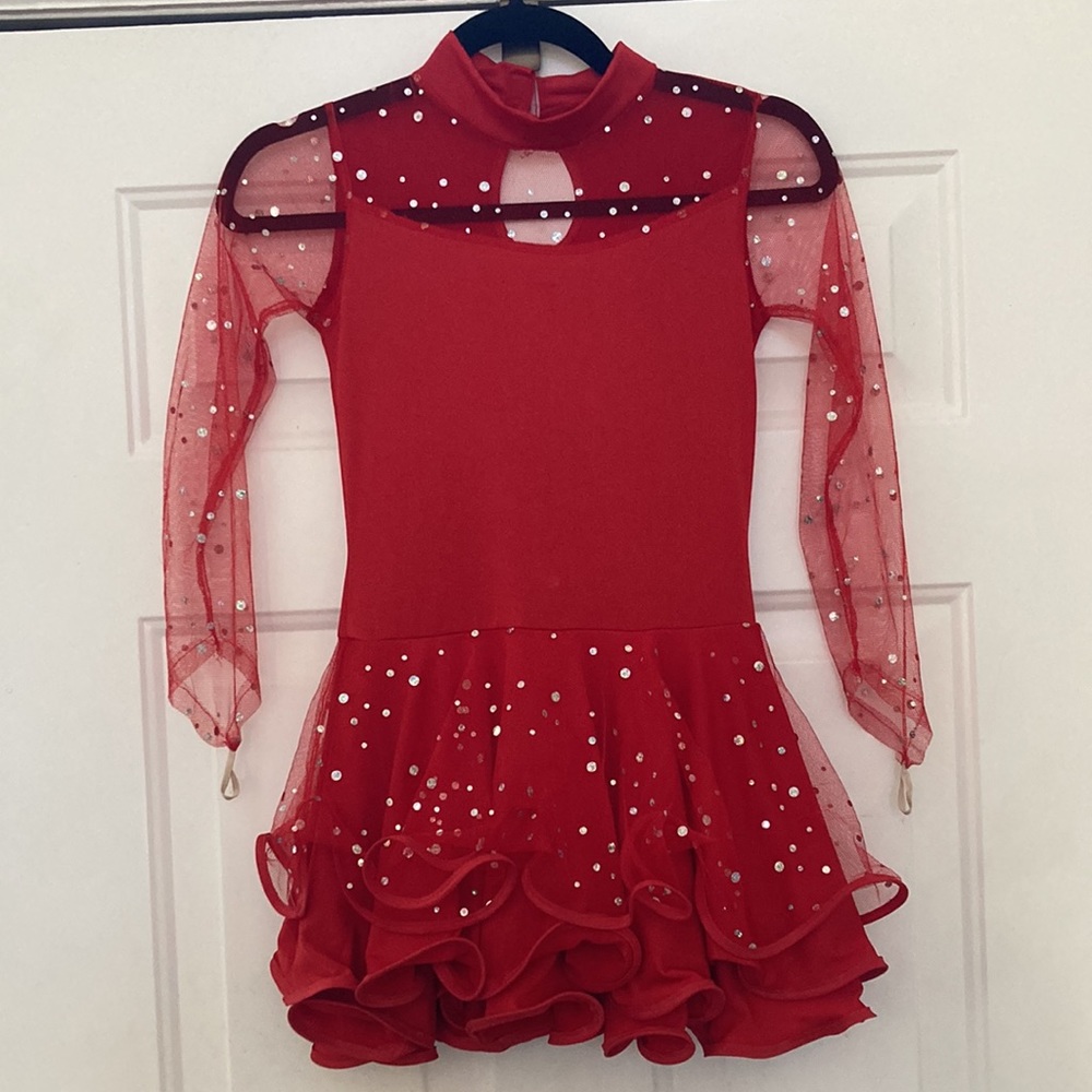 Girl Dance Costume Red Size Medium/Large